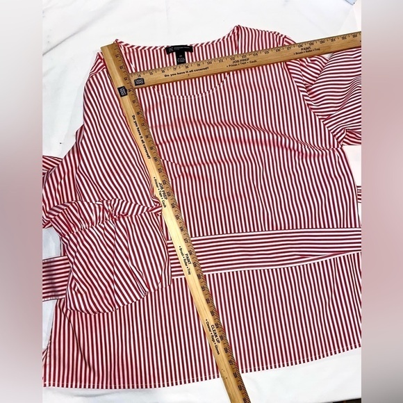 INC International Concepts Pink & White Striped Shirt with Puffed Sleeve Size 2X - Picture 11 of 11